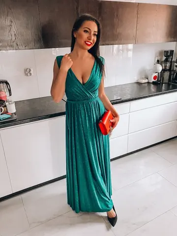 Dlouhé zelené šaty DANA Collection